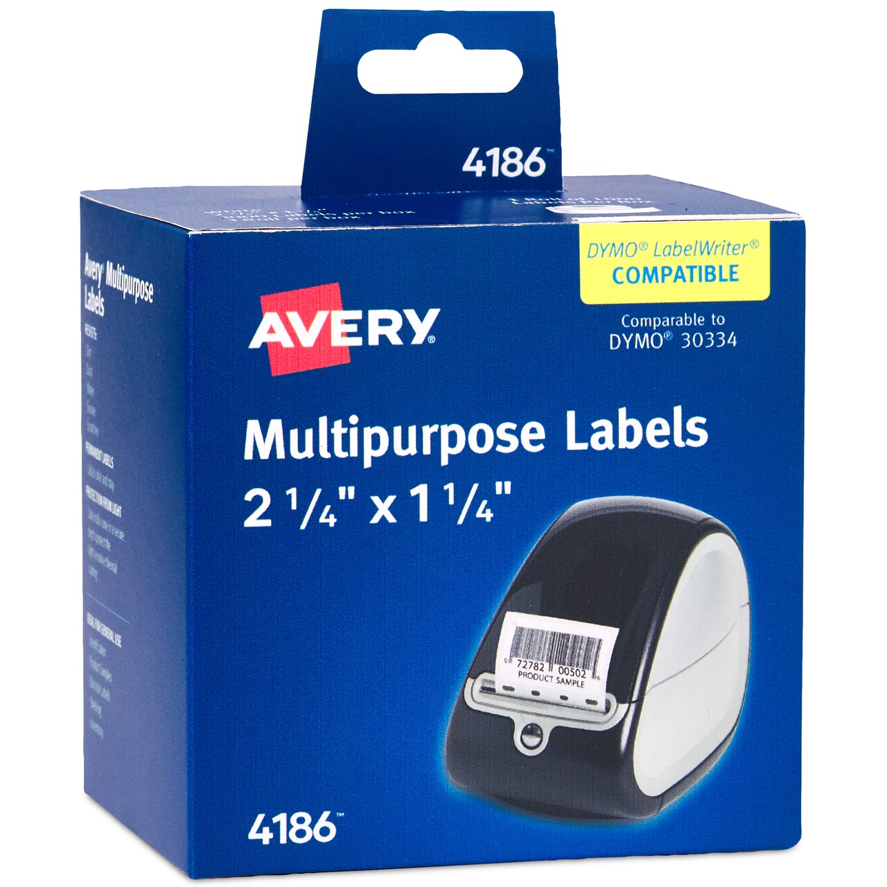 Avery Direct Thermal Roll Labels, 1-1/4" x 2-1/4", White, 1,000 Multipurpose Labels Per Roll, 1 Roll (4186)